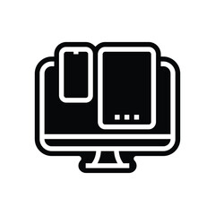 multi device compatibility glyph icon vector illustration