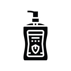 antibacterial liquid soap glyph icon vector illustration
