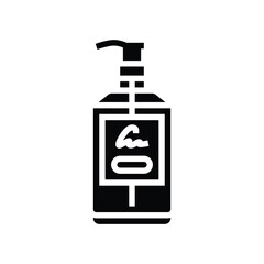 luxury branded soap bottle glyph icon vector illustration