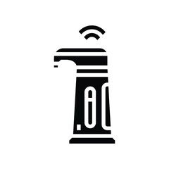 sensor activated soap dispenser glyph icon vector illustration