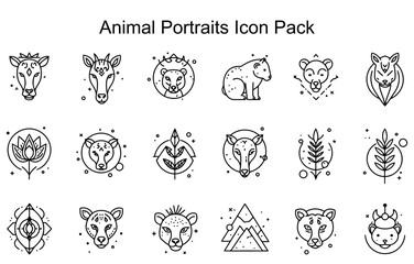 Fototapeta premium Animal Portraits Icon Pack