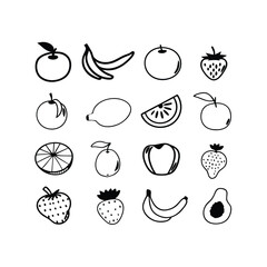 A set of fruits icon vector illustration