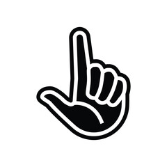 one hand operation glyph icon vector illustration