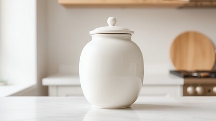 Elegant Ceramic Vase on Kitchen Countertop