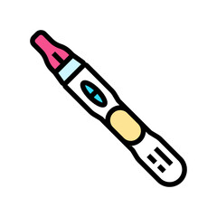 positive pregnancy test color icon vector illustration