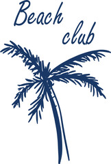 Beach Club – plakat z palmą © Laura