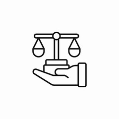 hand scales justice icon sign vector