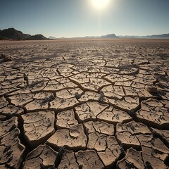 Drought-affected Landscape under a Clear Sky