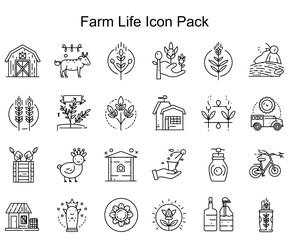 Fototapeta premium Farm Life Icon Pack