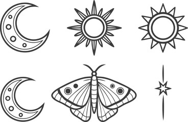 Celestial Clipart Collection for Magical and Mystical Designs. High Quality Celestial Clipart Collection for Creative Projects. Stunning Celestial Clipart Collection for Digital and Print Media
