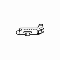 passenger airplane flight icon sign vector