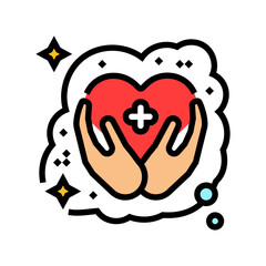 starting charity dream color icon vector illustration