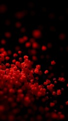 Microscopic Red Spots on Black Background