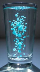 Vintage Blue Microbeads in Clear Glass Shot