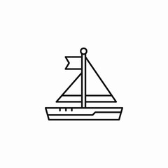 sailboat sea vessel icon sign vector