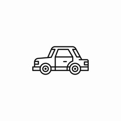 small passenger car icon sign vector
