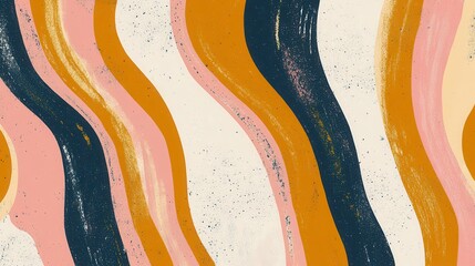 Abstract design with wavy, colorful bands.