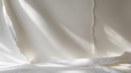 Obraz premium Soft, natural light falls across textured white paper, creating gentle shadows and highlights