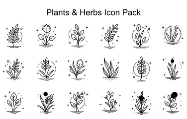 Plants & Herbs Icon Set