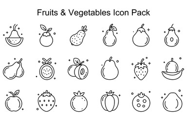Fruits & Vegetables Icon Set
