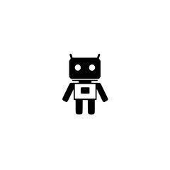 Vector icon of robot head representing artificial intelligence technology and futuristic design

