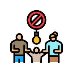family no electricity color icon vector illustration