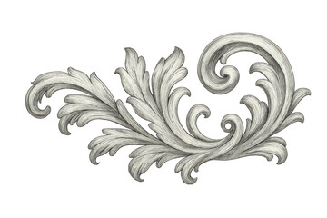Classic decorative swirl with transparent background, perfect for adding a touch of vintage elegance to projects