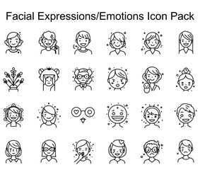 Facial Expressions/Emotions Icon Set