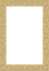Vector square european gold ornament. Rectangular pattern, circle, ring of the Middle Ages. Revival border. Decorations of palaces and churches.
