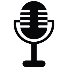 Classic retro microphone icon on a white background for audio recording