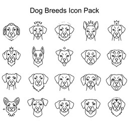 Dog Breeds Icon Set