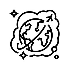 travel world dream line icon vector illustration