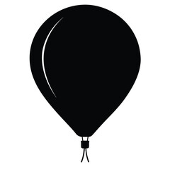 Obraz premium Simple black silhouette of a balloon with strings against a white background