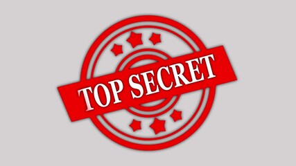 stamp Top Secret white screen looping animated background. 4K Video Motion Graphics Footage. Chroma key. Alpha Channel - Powered by Adobe