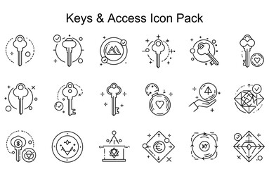 Fototapeta premium Keys & Access Icon Pack
