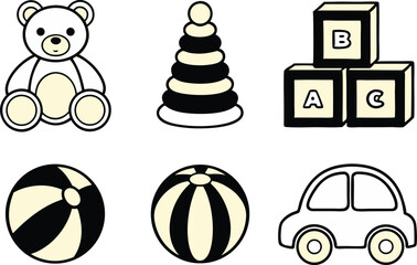 Children’s Toys Set for Educational and Creative Designs. High Quality Children’s Toys Set for Playful and Fun Projects. Professional Children’s Toys Set for Digital and Print Media