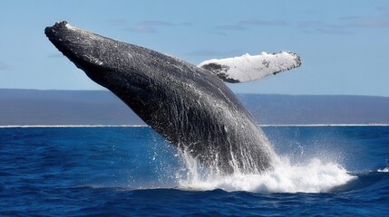 Fototapeta premium Humpback whale leaping out of the water.