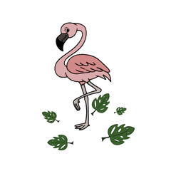 5 July 2025 illustration vector of simple Template flamingo  with cartoon character - illustration design by nurdal