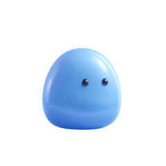 Cute blue slime monster, cartoon character, fun mascot, gooey creature, animation concept, friendly