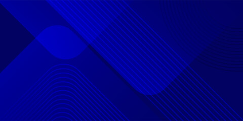 Modern Blue Abstract Background with Geometric Lines and Shapes © devi