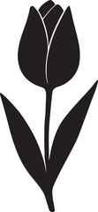Elegant Black and White Tulip Illustration Simple Floral Design