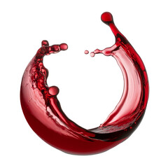 Red wine splash liquid motion drink refreshment beverage alcohol swirl isolated on transparent background