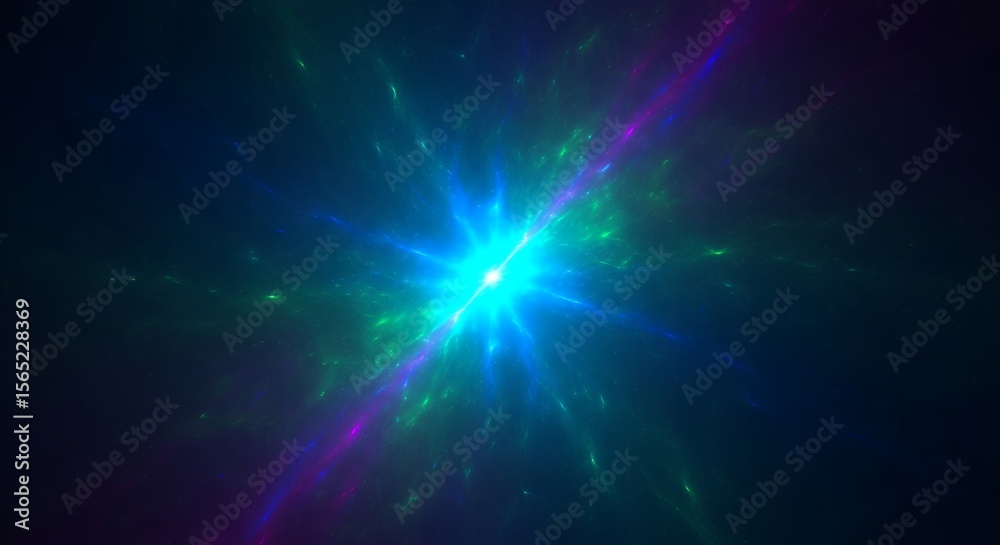 Fototapete abstract digital art vibrant energy explosion deep space background rendering dynamic light burst in