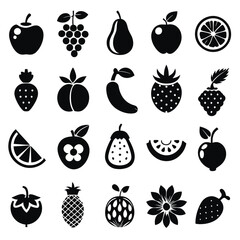 A set of fruits icon vector illustration