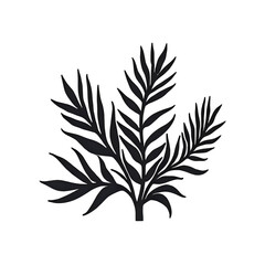 Fototapeta premium Black silhouette of tropical palm leaves vector design for decoration art