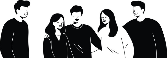 Minimalist Friends Socializing Vector