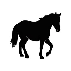 Obraz premium Horse silhouette vector illustration equine animal black and white design