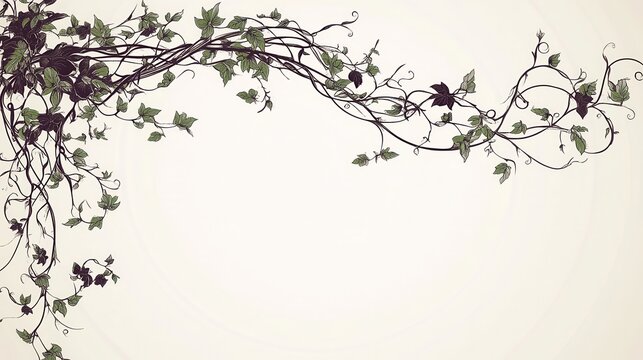 Intricate vine and leaf design.