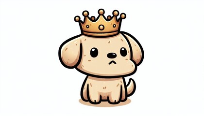 Fototapeta premium Cute Puppy Wearing a Golden Crown