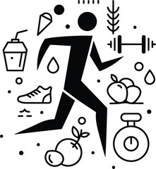 Minimalist Healthy Lifestyle Vector